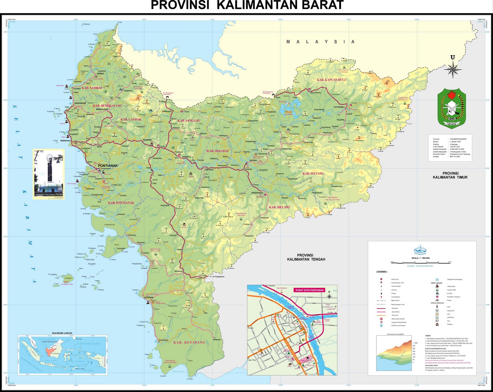 Peta Kota: Peta Kalimantan Barat