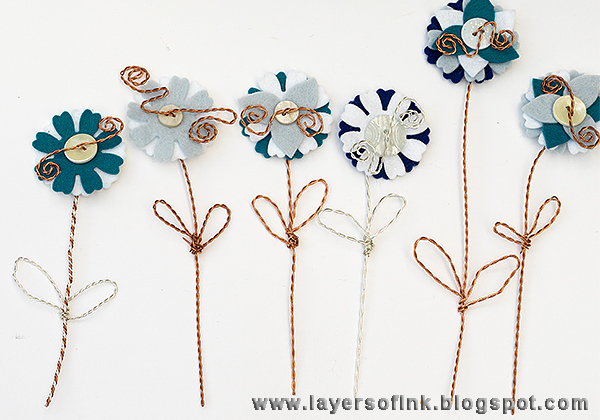 Layers of ink  - DIY Wire and Felt Flowers Tutorial by Anna-Karin with the Sizzix Eileen Hull Twist and Style Tool.