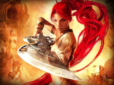 Red Warrior Girl Wallpaper