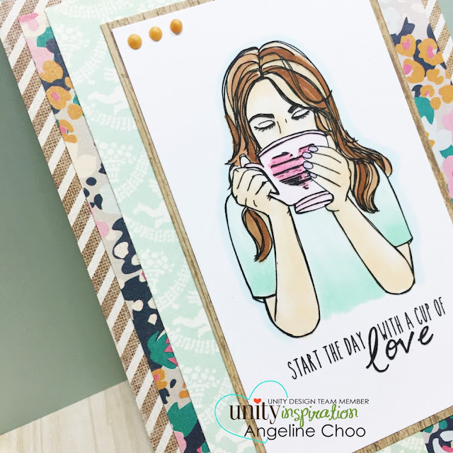 ScrappyScrappy: Cup of Love #scrappyscrappy #unitystampco #stamp #card #cardmaking #coffee #tea #copic #cratepaper