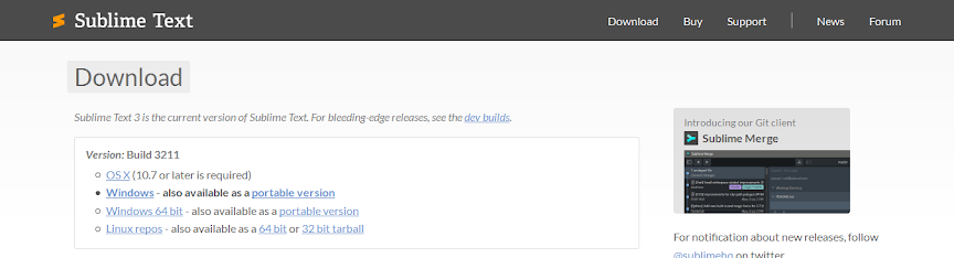 Sublime Text 3 Download Page