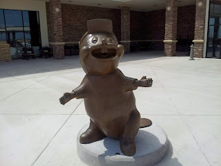 A Copper Statue of the Buc-ee Beaver
