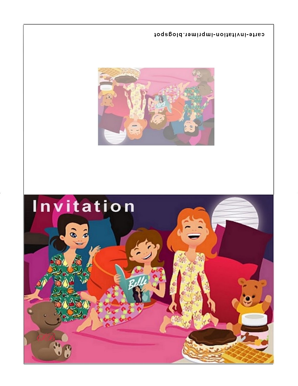 Carte Invitation Imprimer Gratuit Carte D Invitation Pyjama Party Soiree Pyjama A Imprimer Gratuite
