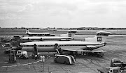 . aviation historiansa pair of BEA Trident jet airliners at Heathrow. (heathrow lr lr)