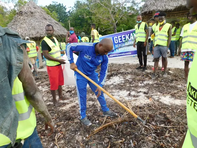 Kilifi incoming Senator lawyer George Kithi spearheaded a cleaning drive at Mtwapa