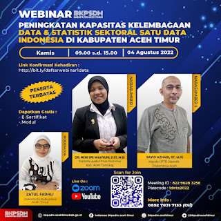 Diskominfo Atim Gandeng BKPSDM Gelar Webinar Satu Data Indonesia