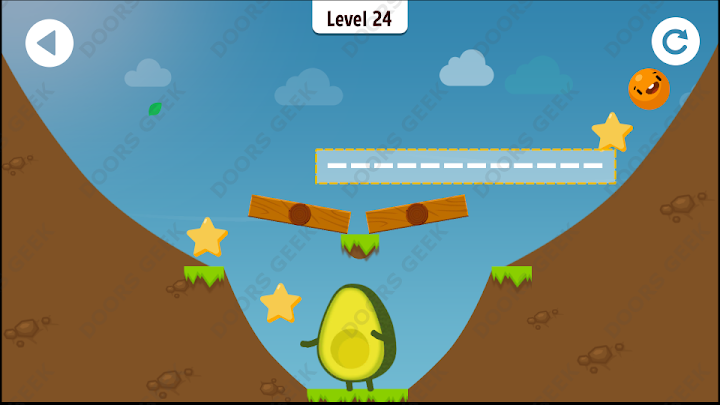 Where's My Avocado? Level 24 Solution, Cheats, Walkthrough, 3 Stars for Android, iPhone, iPad and iPod