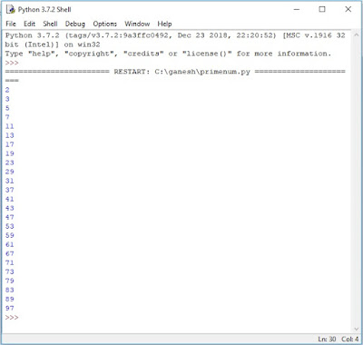 PythomOutputPrimeNumbers