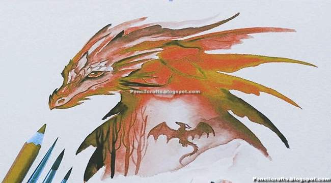 New Color Pencil Drawings Dragon