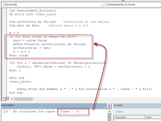 VBA: Erl-Controlando los errores en VBA