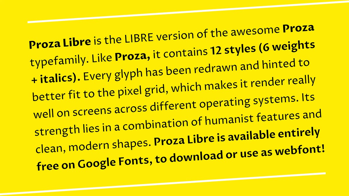 Font gratis terbaru - Proza Libre Typefamily