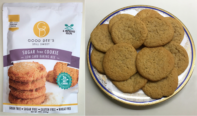 Good Dee's Sugar Free Cookie Baking Mix and plate of cookies