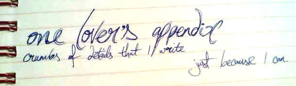 one lover's appendix