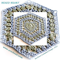 crochet patterns, hearts, hexagon hearts, afghans,