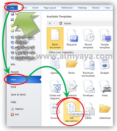 Cara Membuat Job Description di Ms Word 2010  cara 