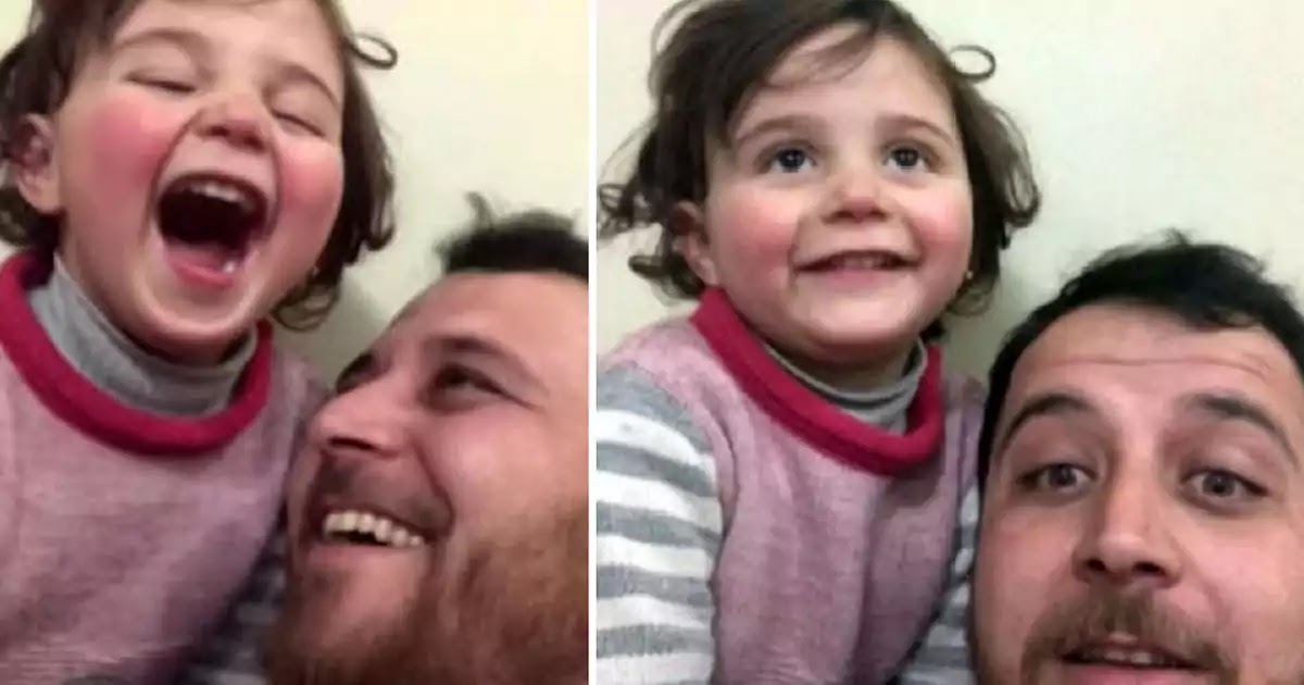 Syrian Father Teaches His Daughter To Laugh When Bombs Explode