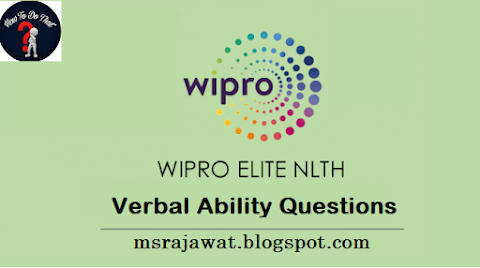 Wipro Verbal Ability Questions
