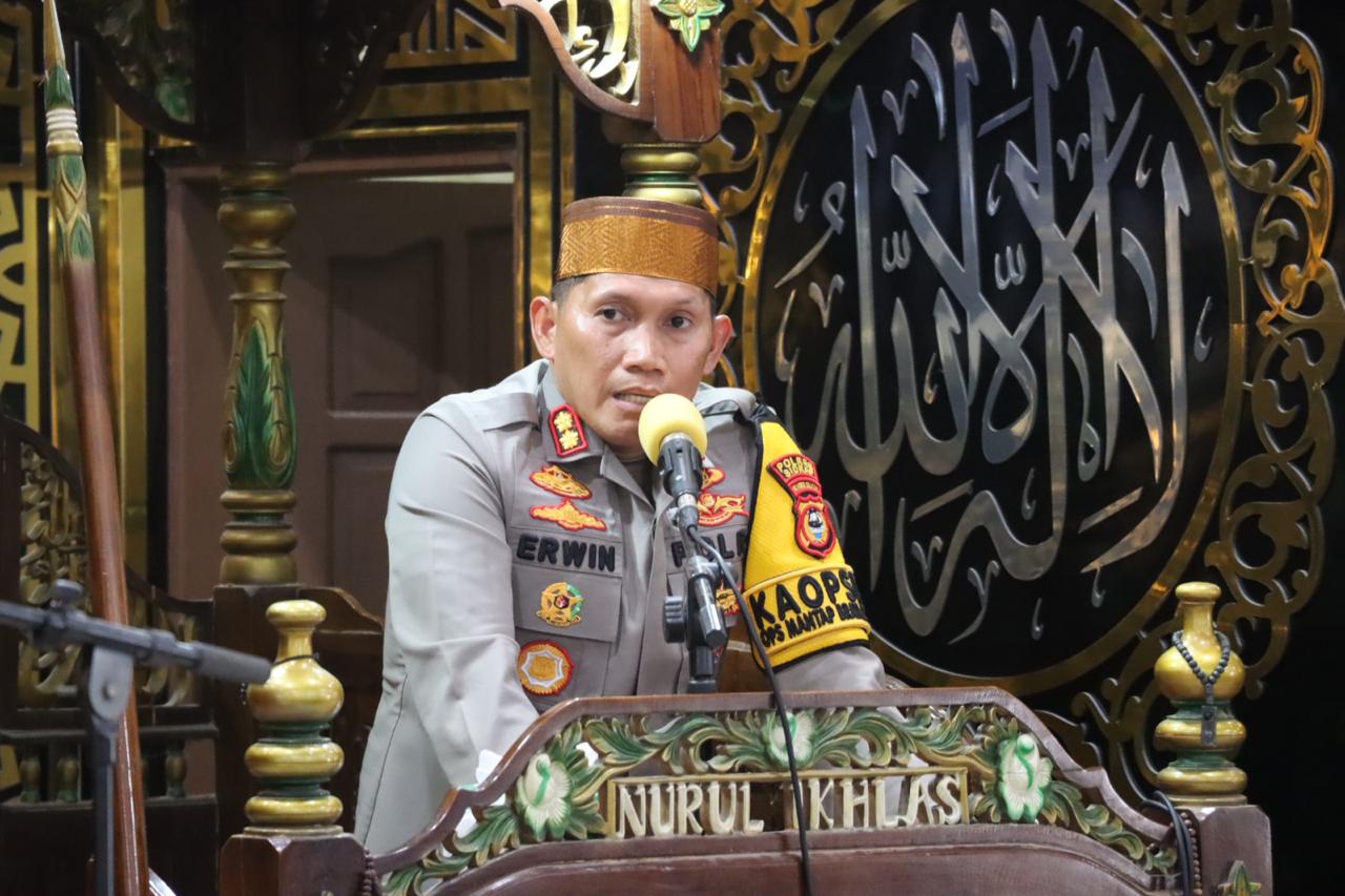 Ini Pesan Kapolres Sidrap ke Jamaah Masjid Rodhatul Jannah Kalosi Dua Pitue