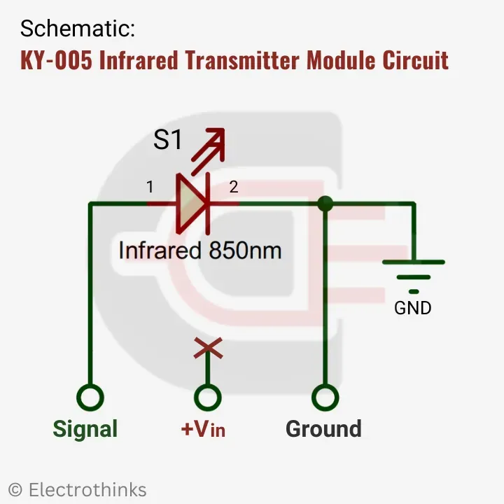 Schematic of KY-005 Infrared Transmitter Module Circuit