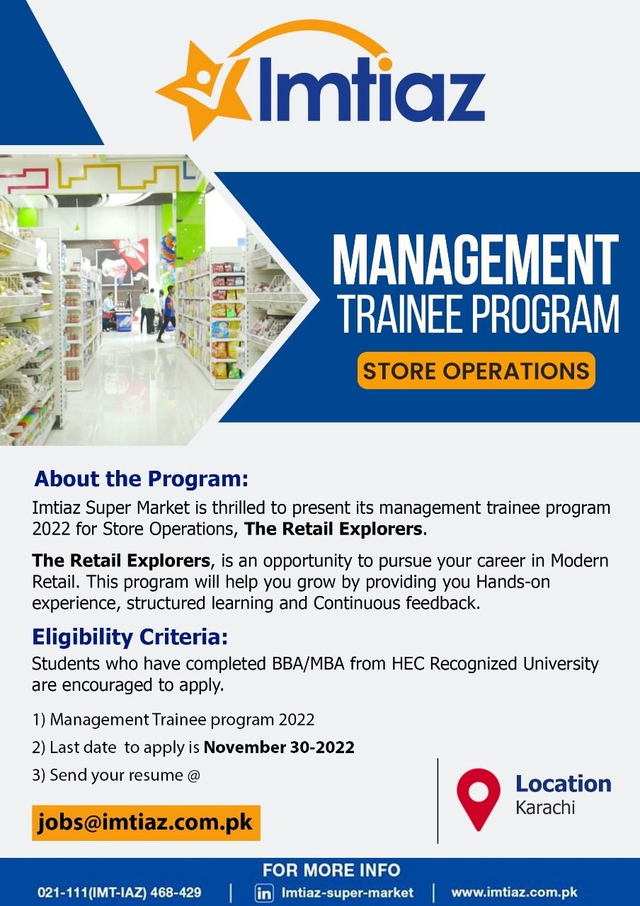 Imtiaz Offers Management Trainee Program For Freshers