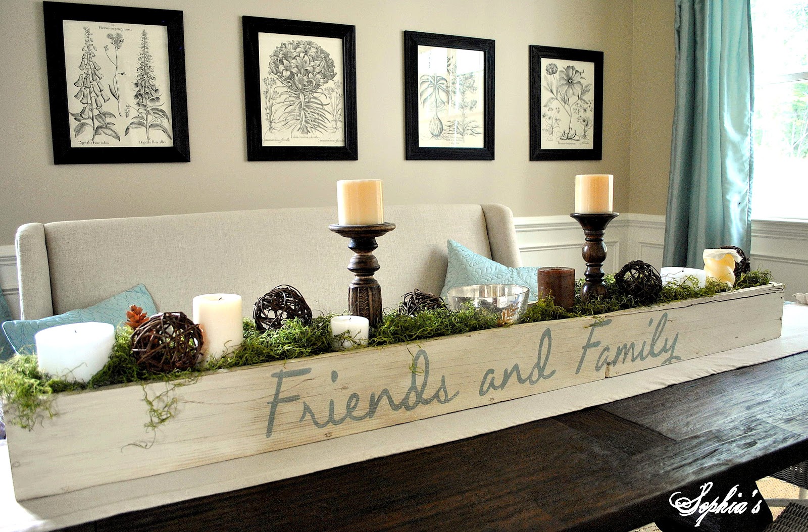 holiday photos that have large tables with wood planter boxes ...