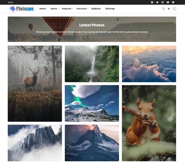 Photocave - Responsive Photography Blogger Template