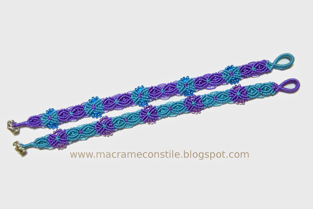 macrame bracciali gemelli azzurri dimensione intera