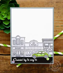 Sunny Studio Stamps: City Streets Masculine Cruisin' By To Say Hi Card by Vanessa Menhorn.