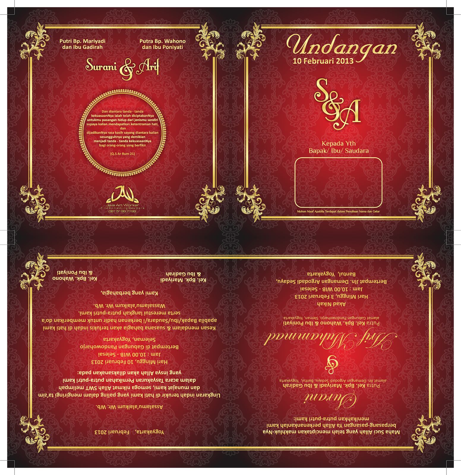 Download Desain  Undangan  Pernikahan Elegan Format 