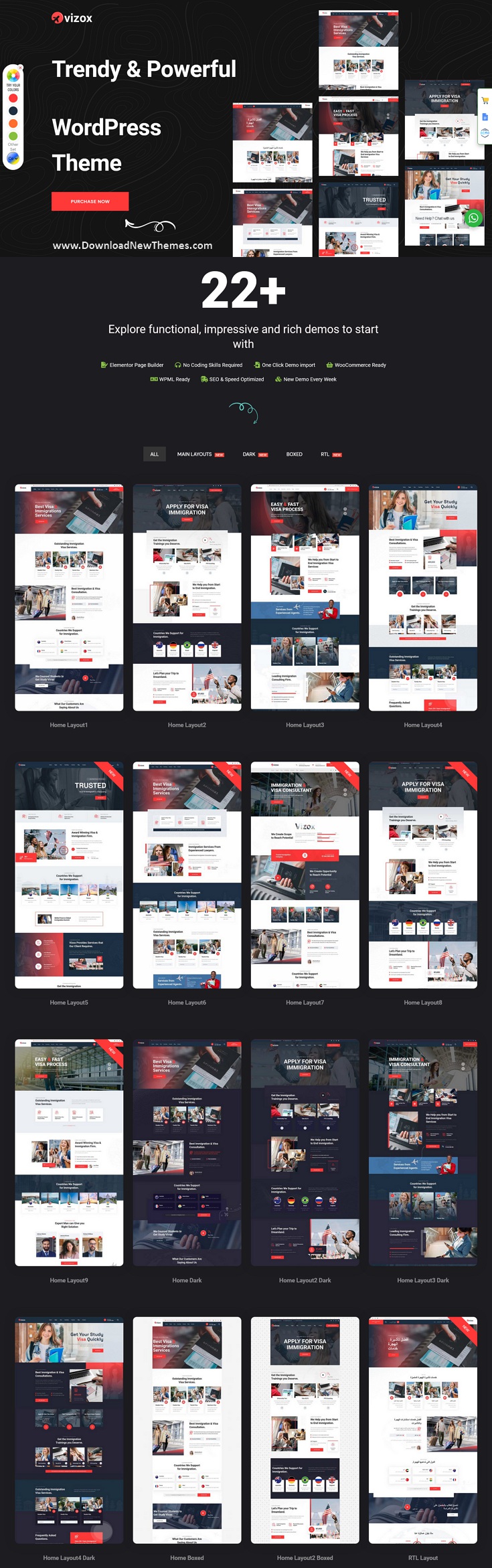 Vizox - Immigration Visa Consulting WordPress Theme Review