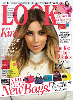 Magazine Cover : Kim Kardashian Magazine Photoshoot Pics on Look Magazine UK January 2014 Issue 