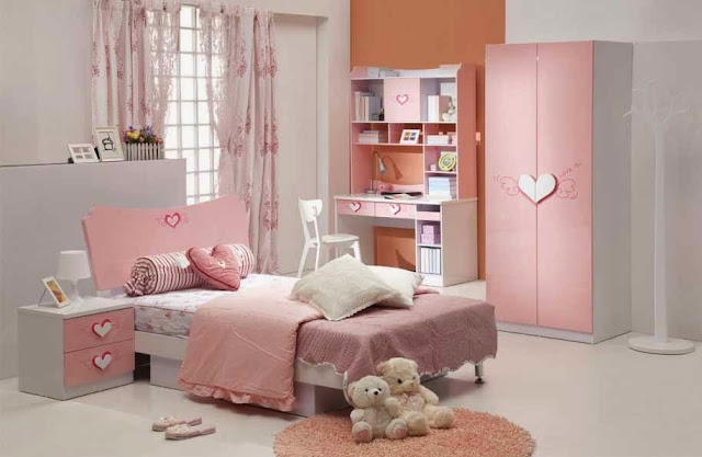 Contoh desain kamar tidur anak perempuan ukuran kecil