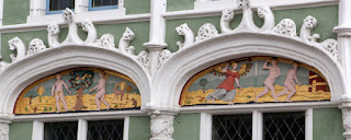 Plaster work of the Adam and Eve in the Garden of Eden