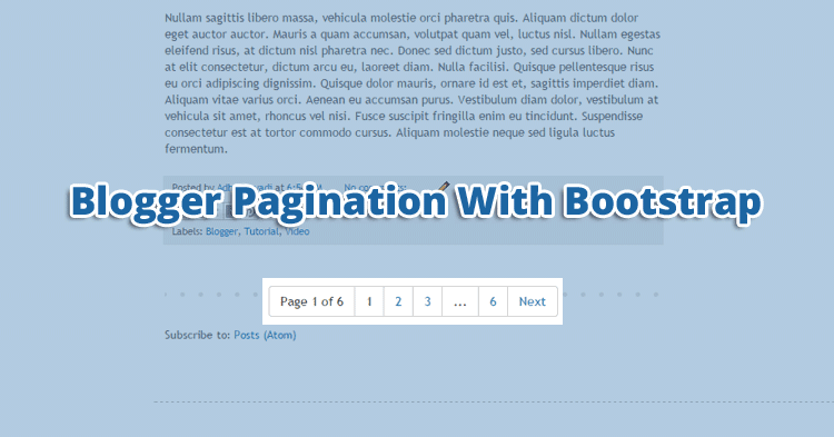Blogger Numbered Pagination With Bootstrap