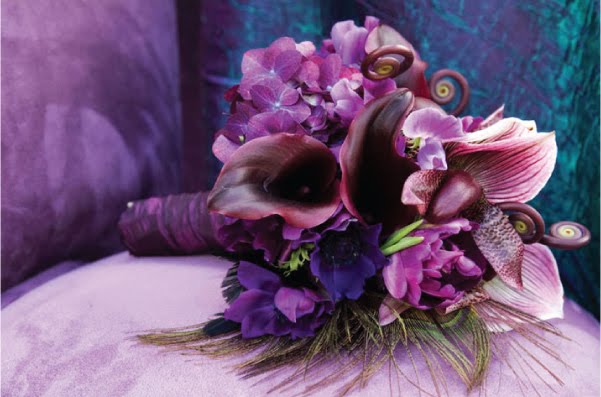 Plum eggplant fuschia PURPLE wedding flowers