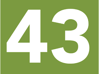 number 43 on a green background