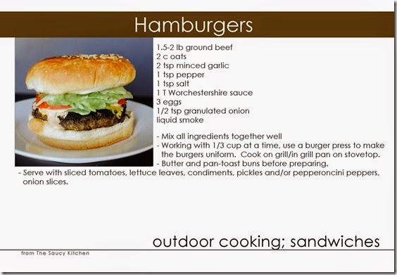 - hamburgers