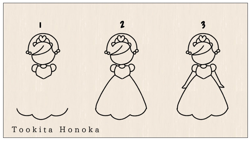 簡単かわいい プリンセス お姫様 のイラストの描き方 手書き ボールペン 手帳用 How To Draw Princess 遠北ほのかのイラストサイト
