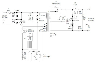 90 Watt Switching Power Supply Schematic