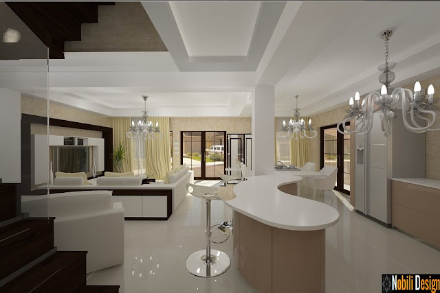 Design interior living modern open space - Amenajari interioare case in Constanta