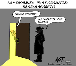 Giachetti, Speranza, assemblea PD, hai la faccia come il culo, minoranza PD, vignetta satira