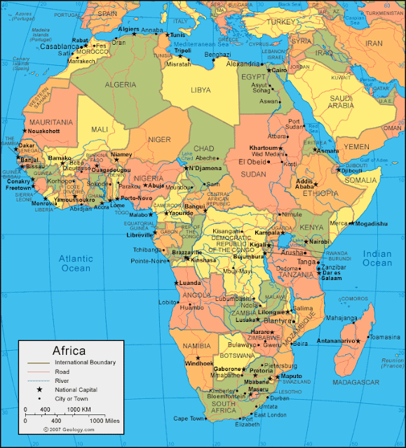 Letak, Batas, dan Luas Benua Afrika Lengkap