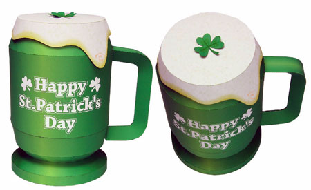 St. Patrick's Day Beer Mug Papercraft Box