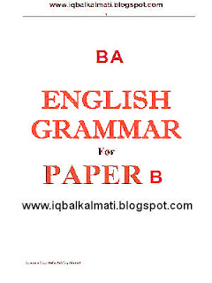BA in English Grammar Notes PDF Download