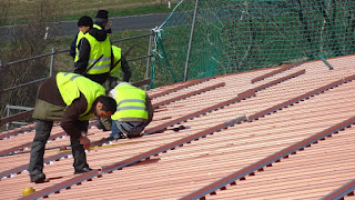 Fixing the Aluminum Rails for Solar Panels