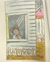 interior illustration of Penny looking out the window