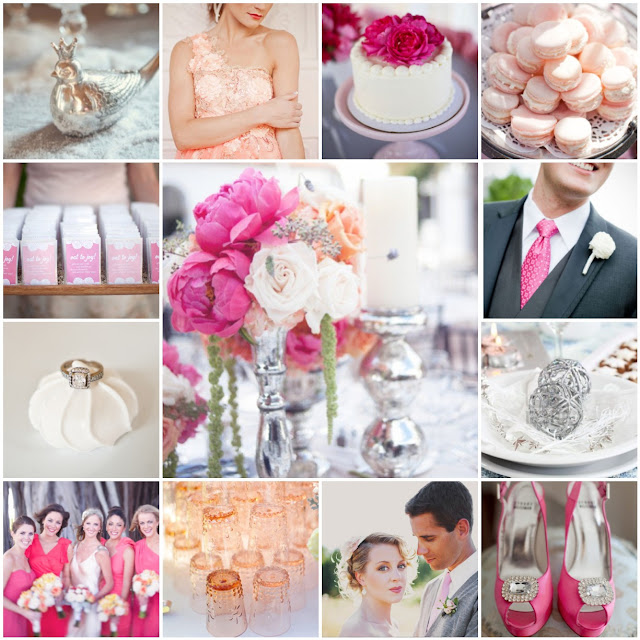 weddings receptions with peach silver accents