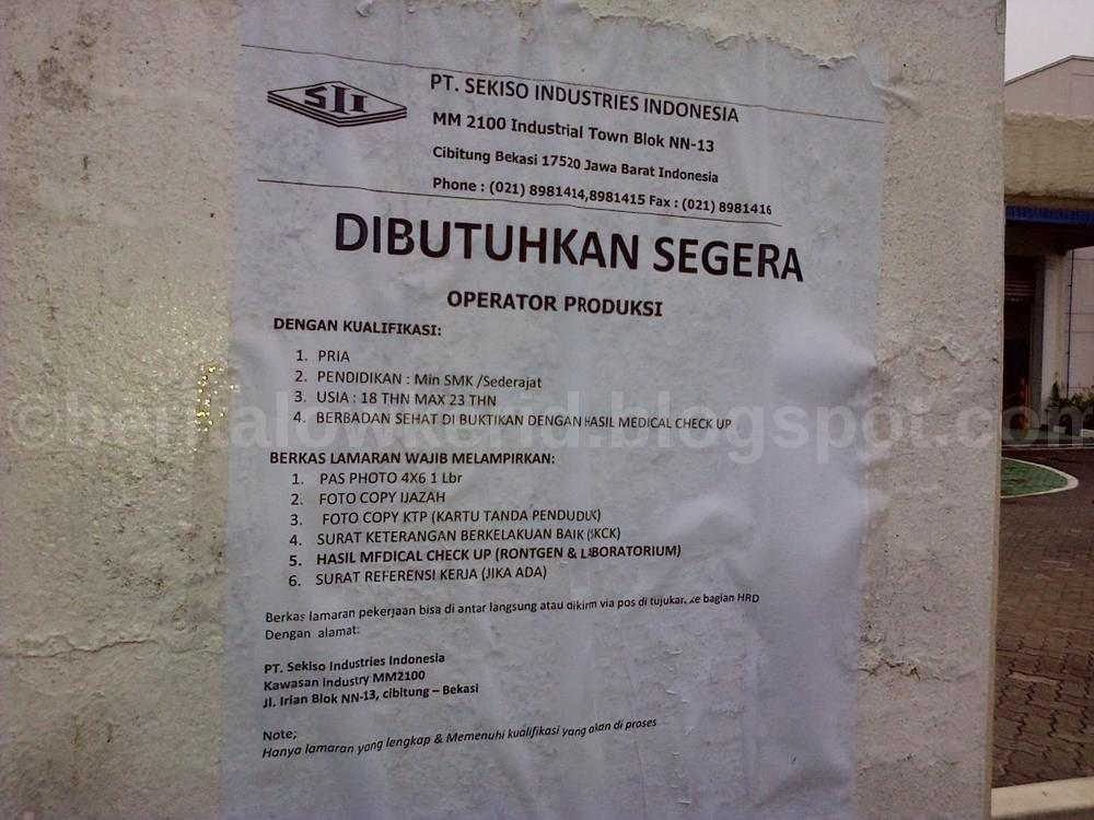 Info Lowongan Kerja Terbaru Kawasan Industri Mm2100 Cibitung Bekasi