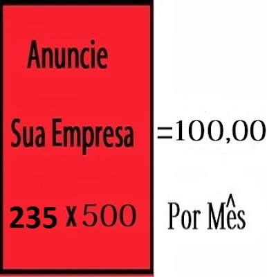 Banner 235 x 500 = R$100,00 por mês