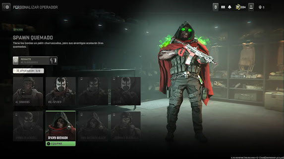 Skin de Spawn con uniforme militar y sin máscara, para Call of Duty